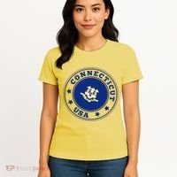 Connecticut State Flag Circle Women's T-Shirt thumb 4