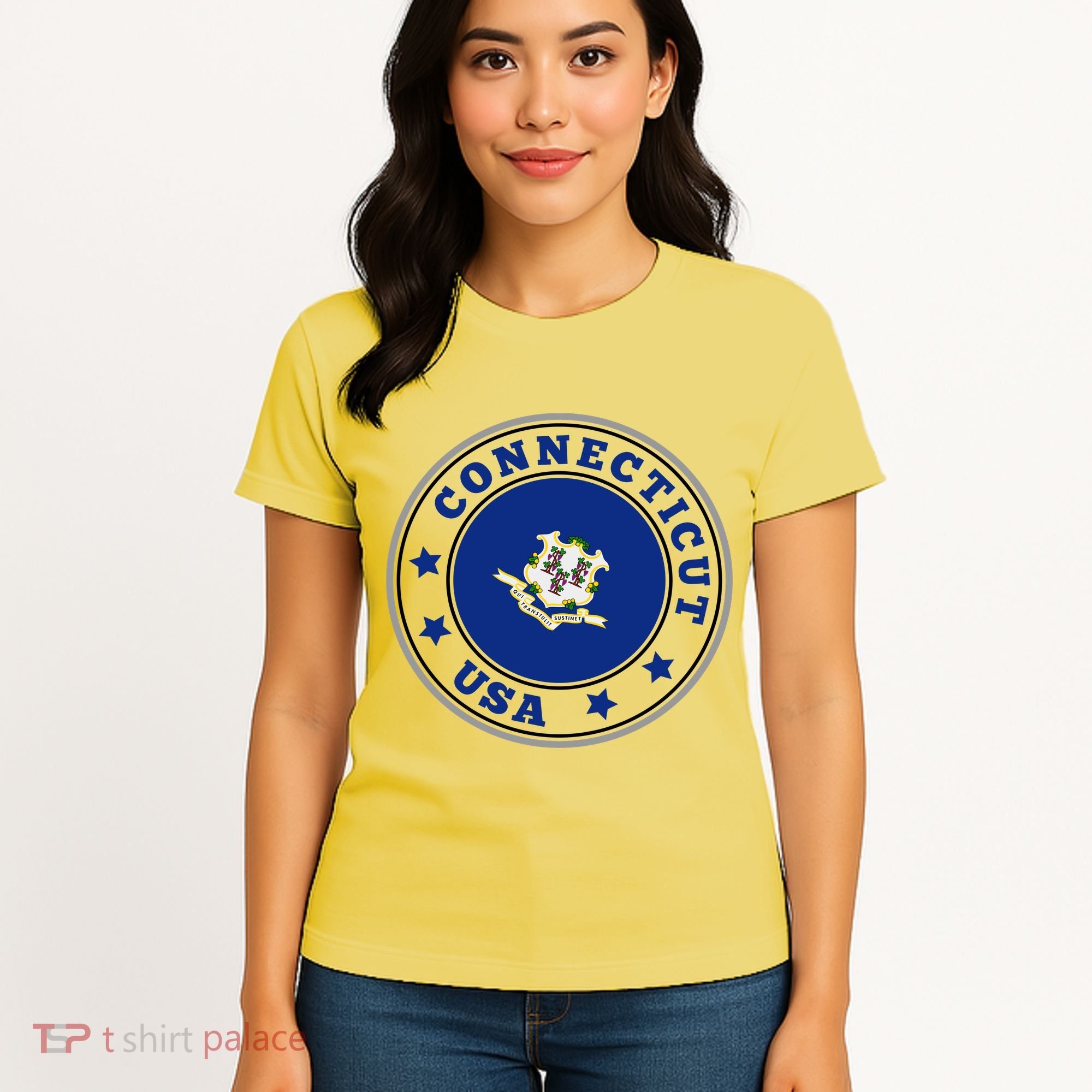 Connecticut State Flag Circle Women's T-Shirt