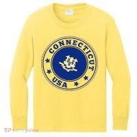 Connecticut State Flag Circle Kids Long Sleeve Shirt thumb 0