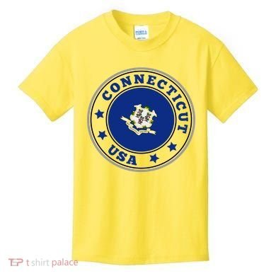 Connecticut State Flag Circle Kids T-Shirt