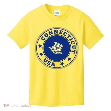 Connecticut State Flag Circle Kids T-Shirt
