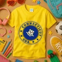 Connecticut State Flag Circle Kids T-Shirt thumb 3