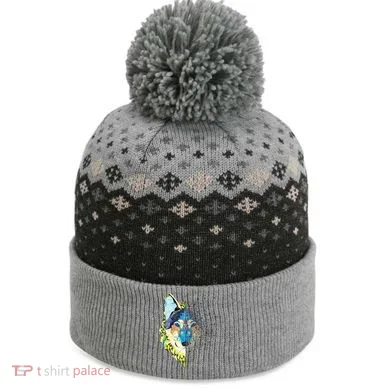 Constellation Pixel Wolf The Baniff Cuffed Pom Beanie