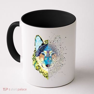 Constellation Pixel Wolf Coffee Mug