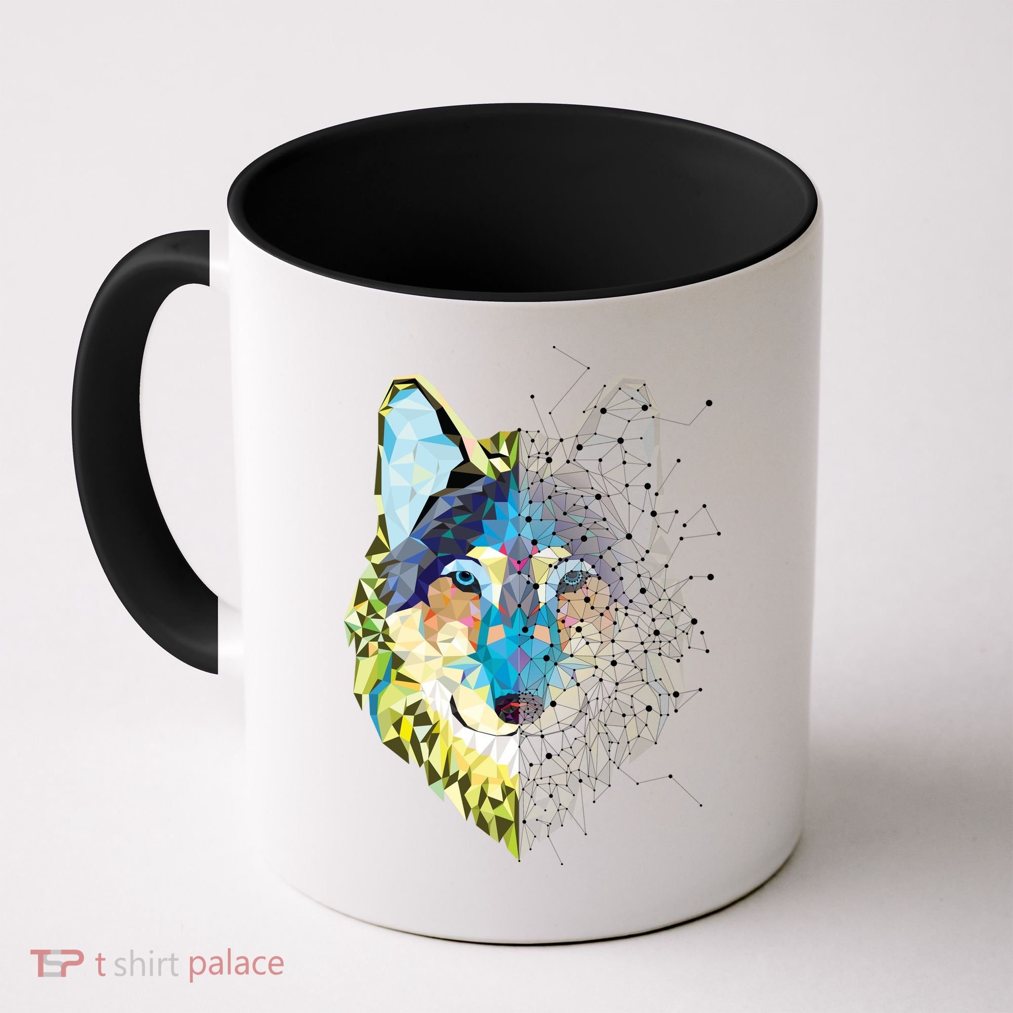 Constellation Pixel Wolf Coffee Mug