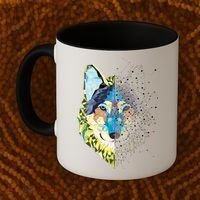 Constellation Pixel Wolf Coffee Mug thumb 2