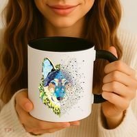Constellation Pixel Wolf Coffee Mug thumb 3
