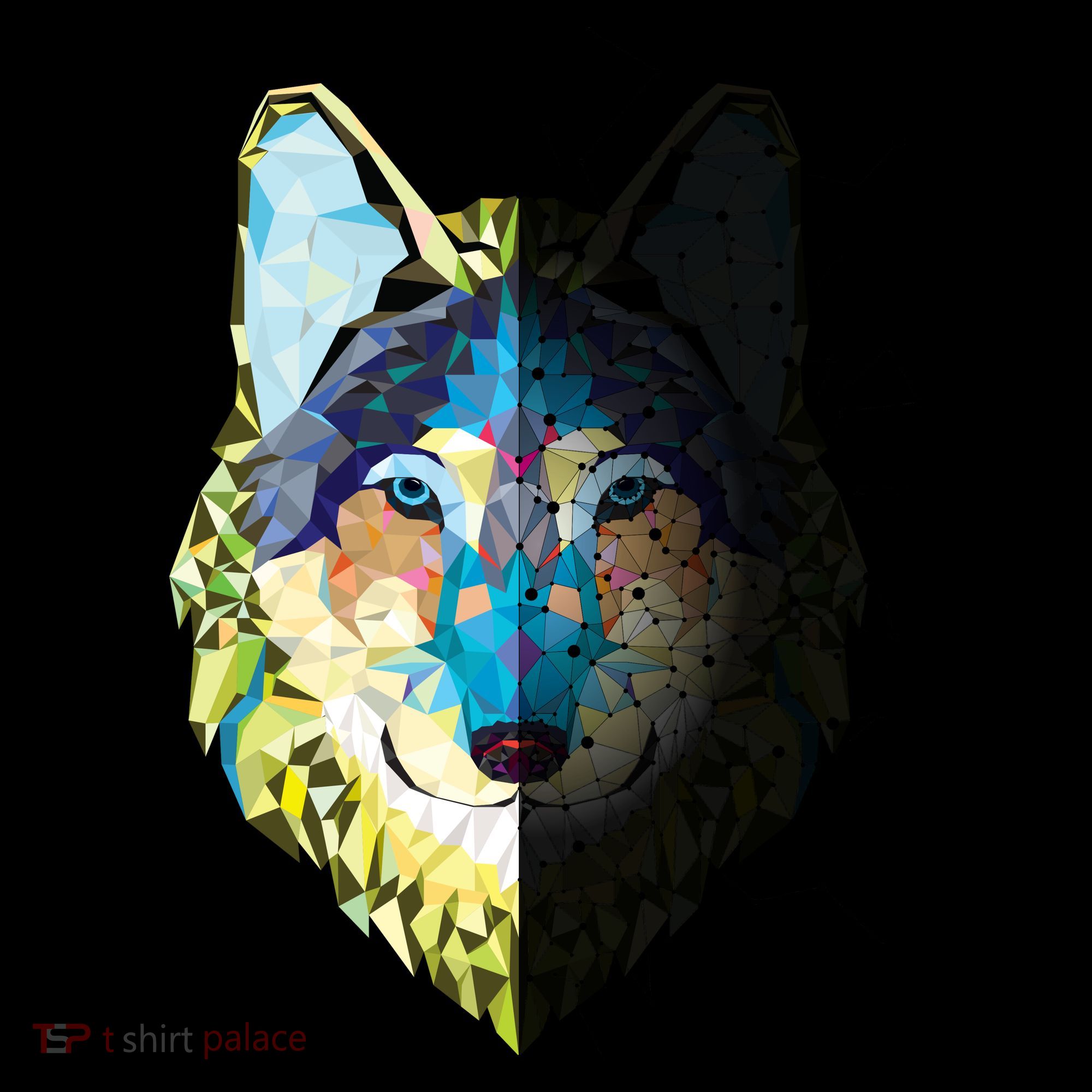 Constellation Pixel Wolf Coffee Mug