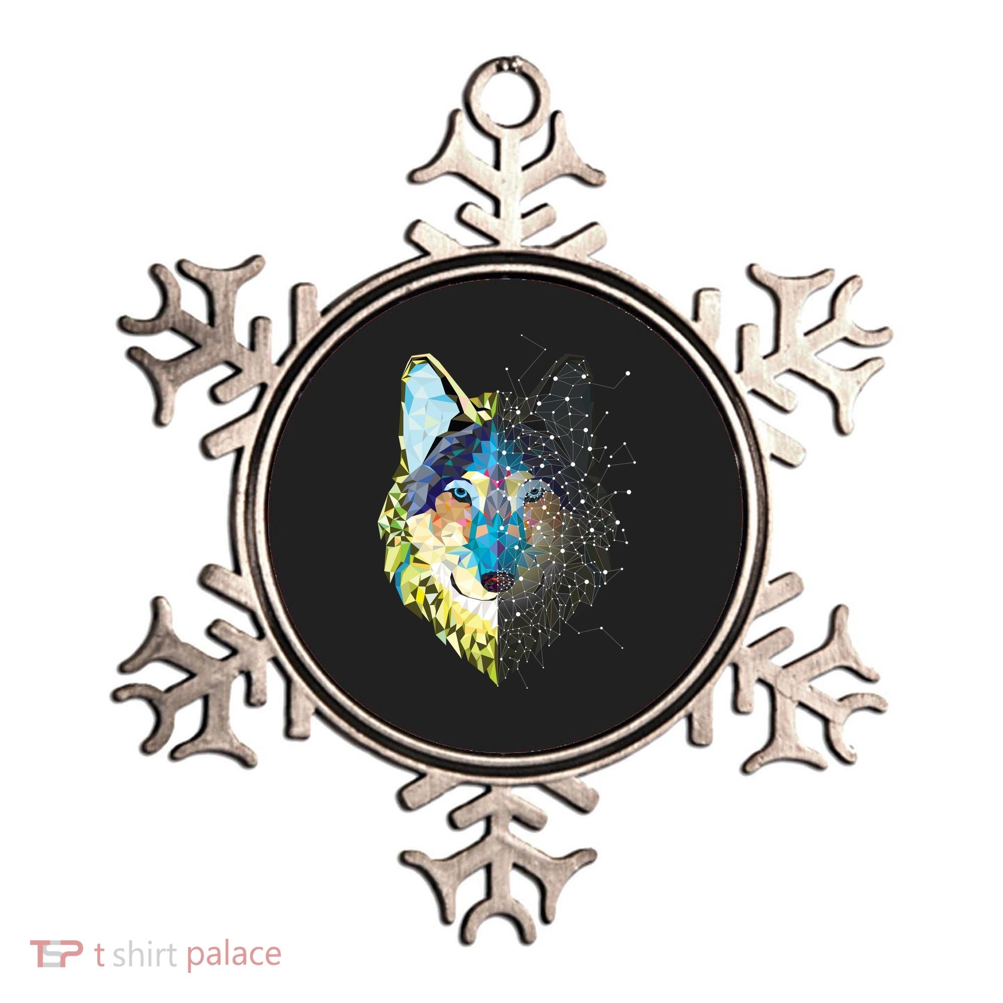 Constellation Pixel Wolf Ornament