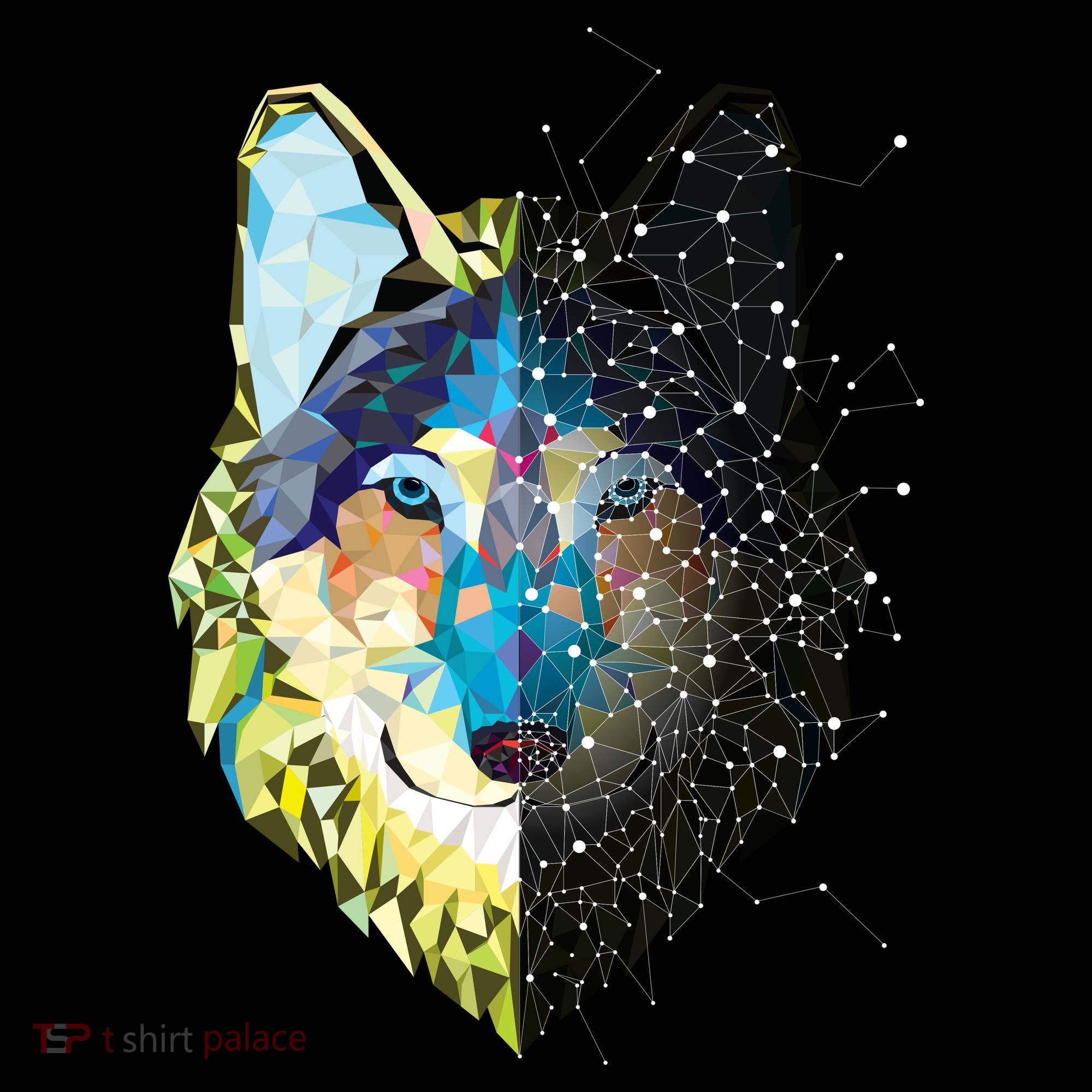 Constellation Pixel Wolf Ornament