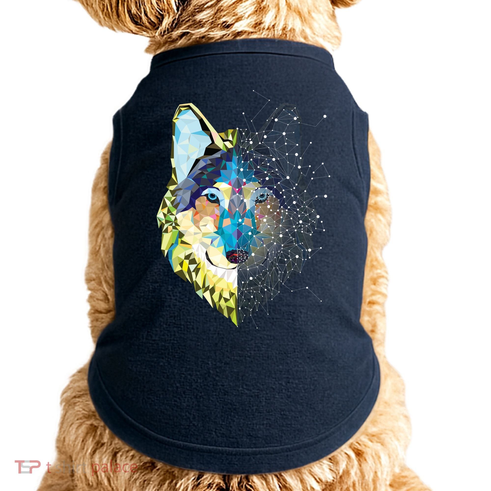 Constellation Pixel Wolf Doggie Tank