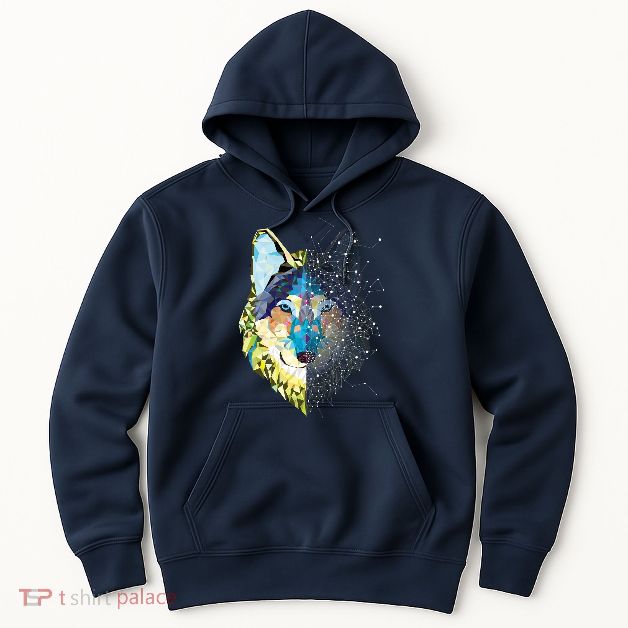 Constellation Pixel Wolf Hoodie
