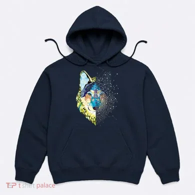 Constellation Pixel Wolf Hoodie