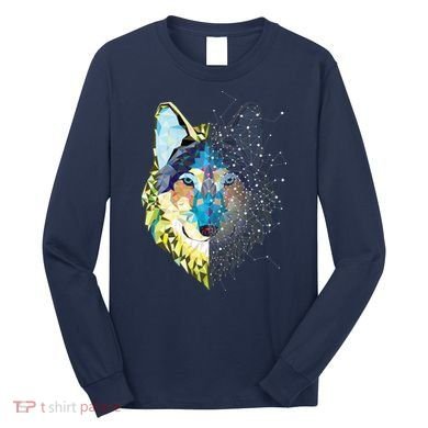 Constellation Pixel Wolf Long Sleeve Shirt