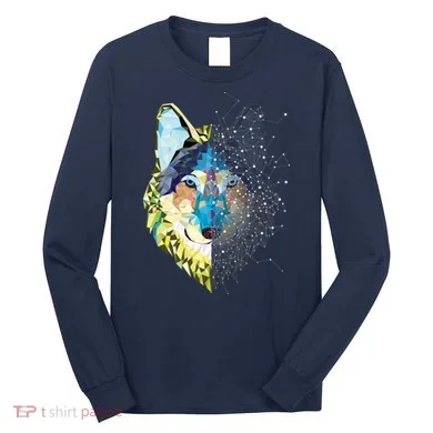 Constellation Pixel Wolf Long Sleeve Shirt