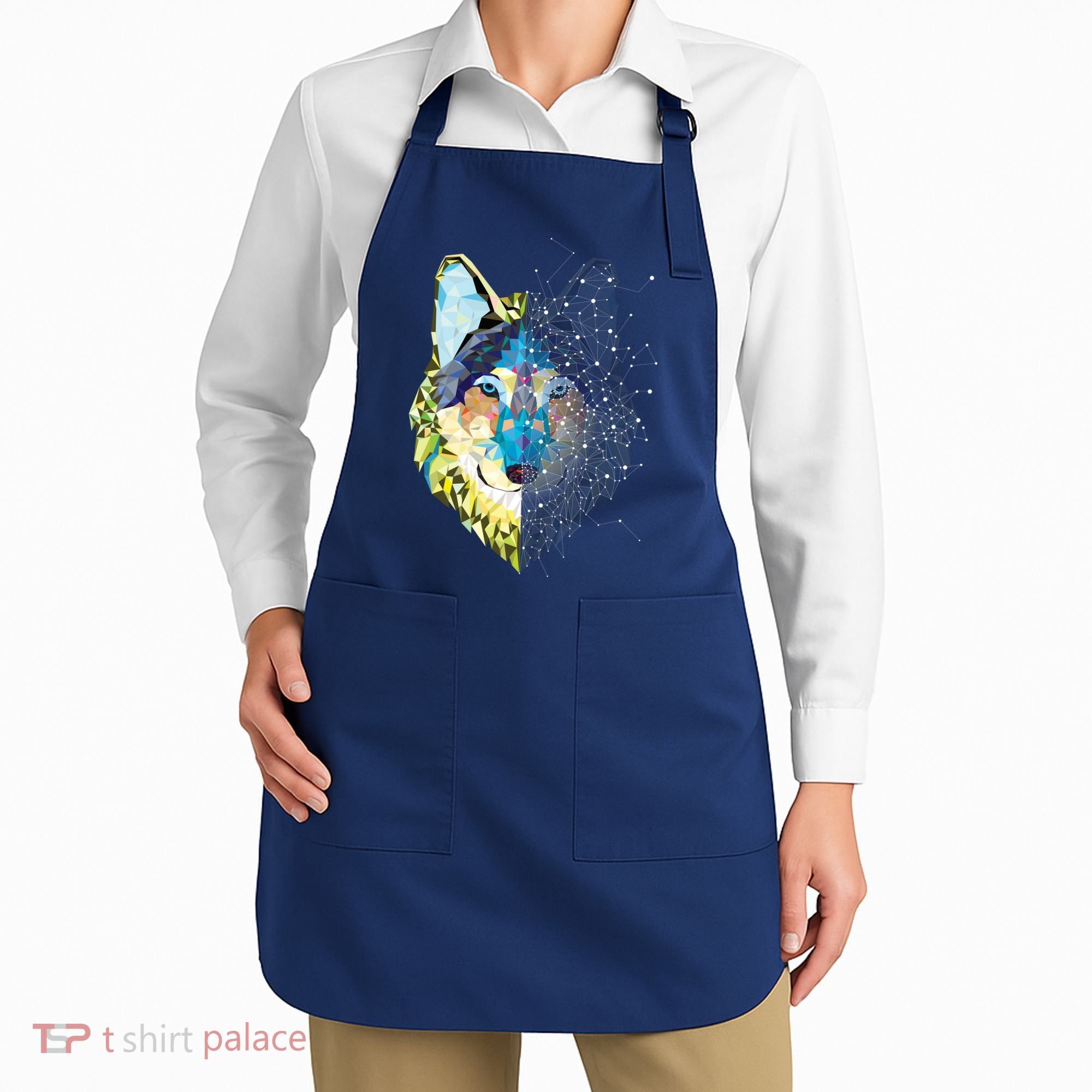Constellation Pixel Wolf Apron