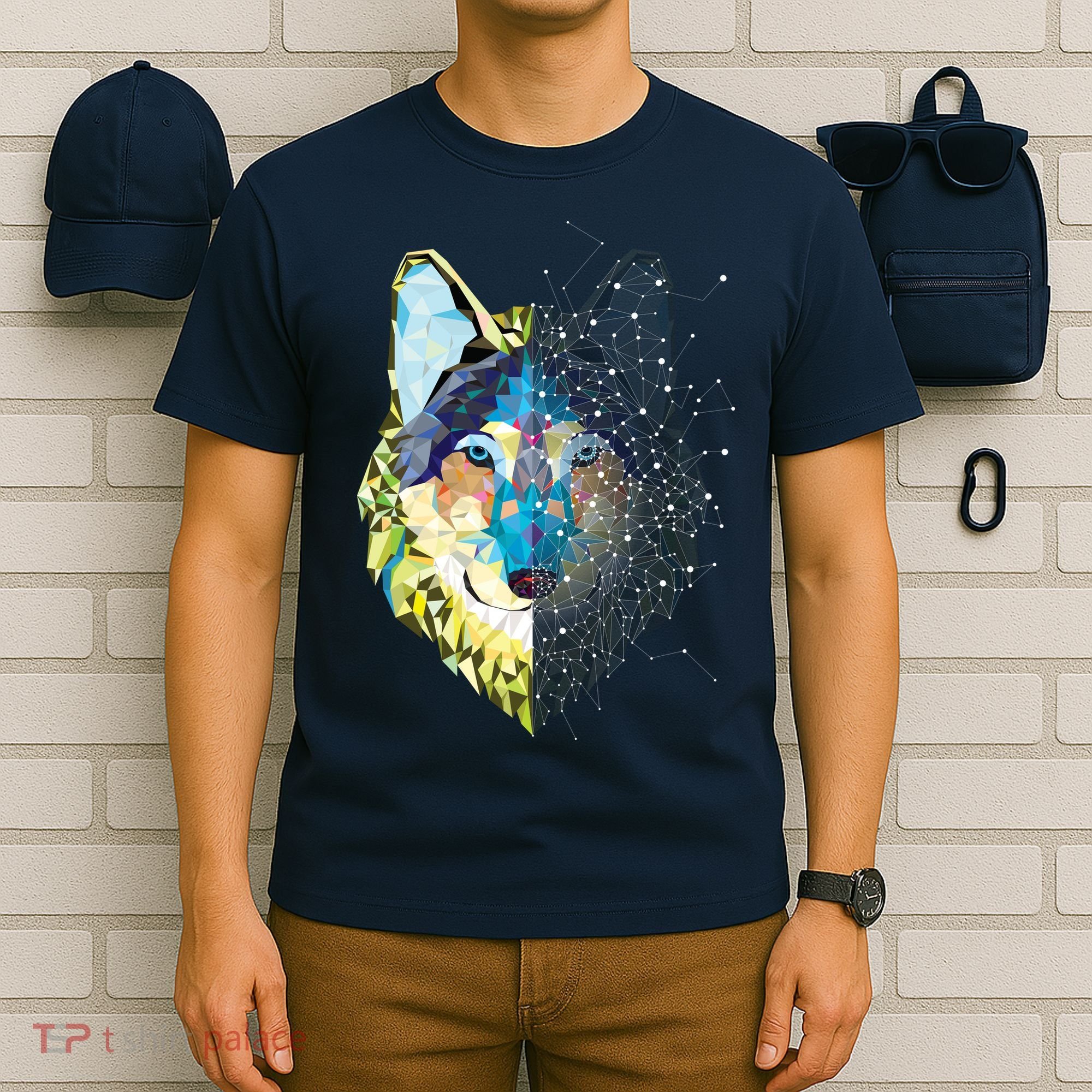 Constellation Pixel Wolf T-Shirt