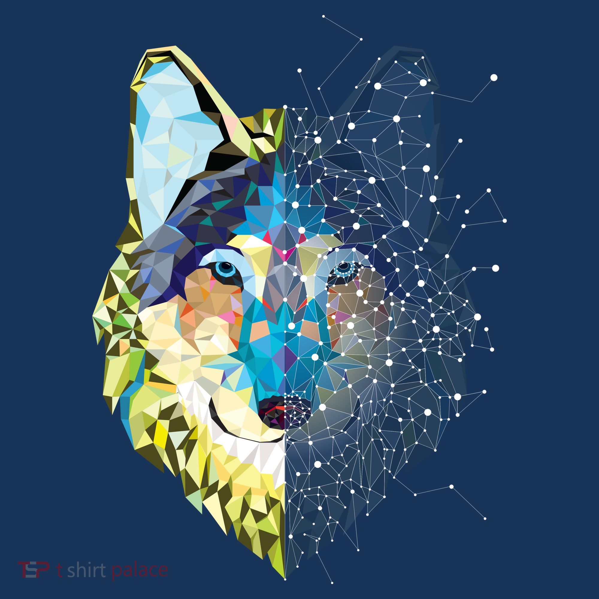 Constellation Pixel Wolf T-Shirt
