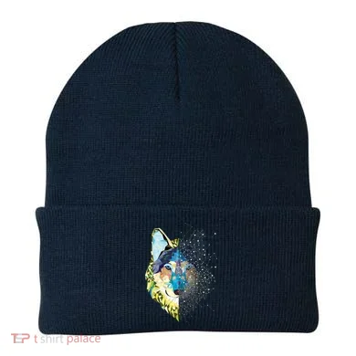 Constellation Pixel Wolf Beanie