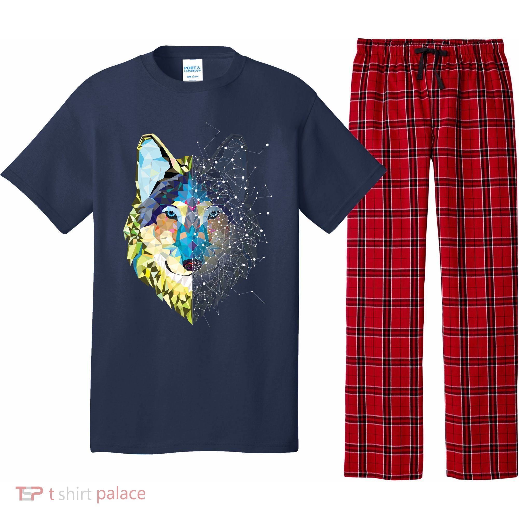 Constellation Pixel Wolf Pajama Set