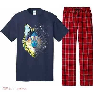 Constellation Pixel Wolf Pajama Set