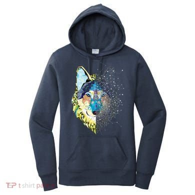 Constellation Pixel Wolf Women's Hoodie
