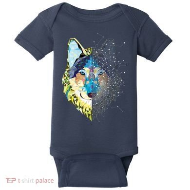 Constellation Pixel Wolf Baby Bodysuit