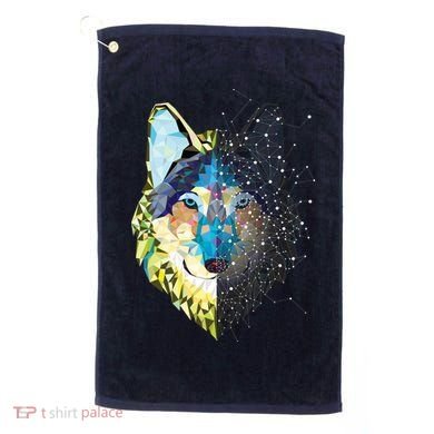 Constellation Pixel Wolf Golf Towel