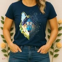 Constellation Pixel Wolf Women's T-Shirt thumb 2