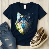 Constellation Pixel Wolf Women's T-Shirt thumb 3