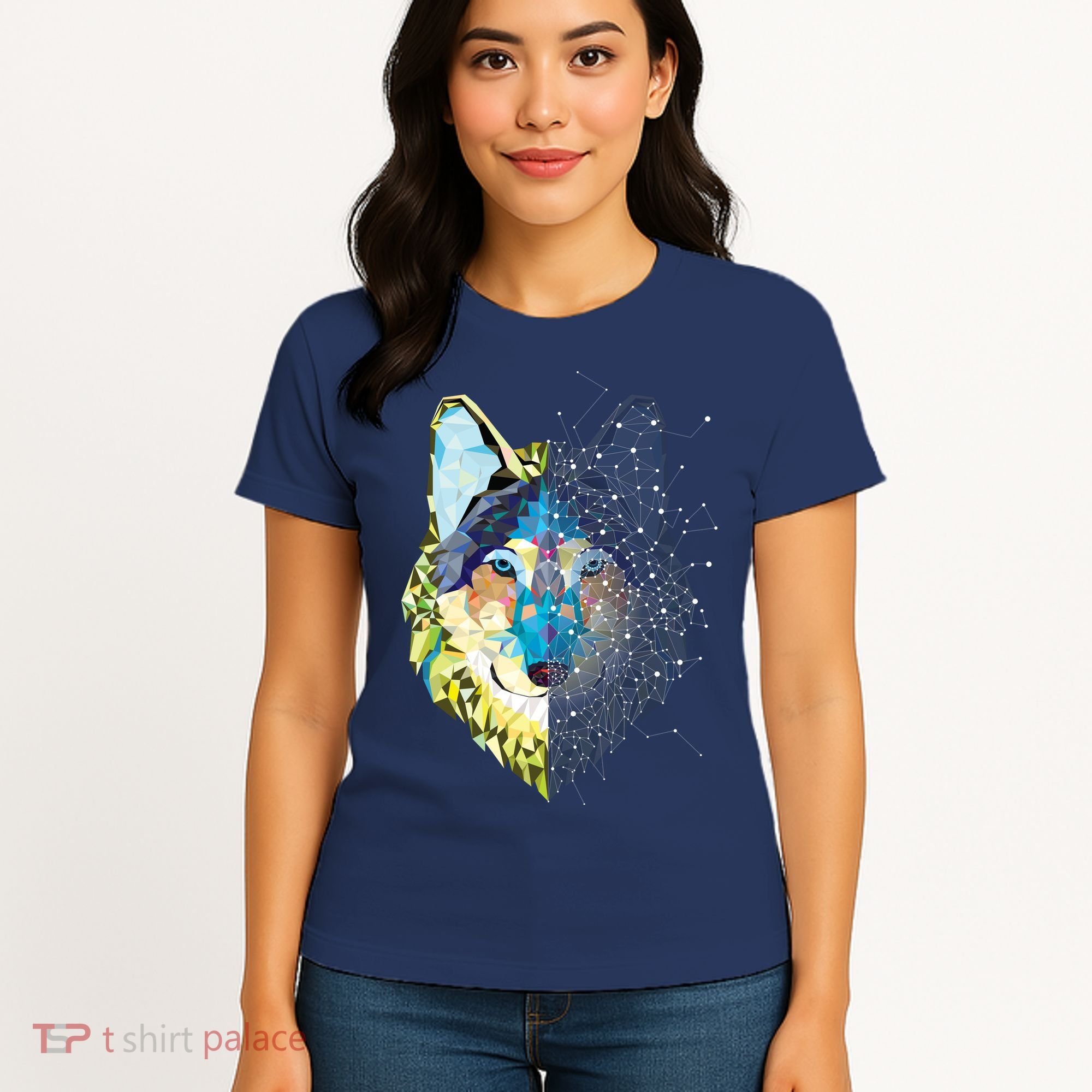 Constellation Pixel Wolf Women's T-Shirt