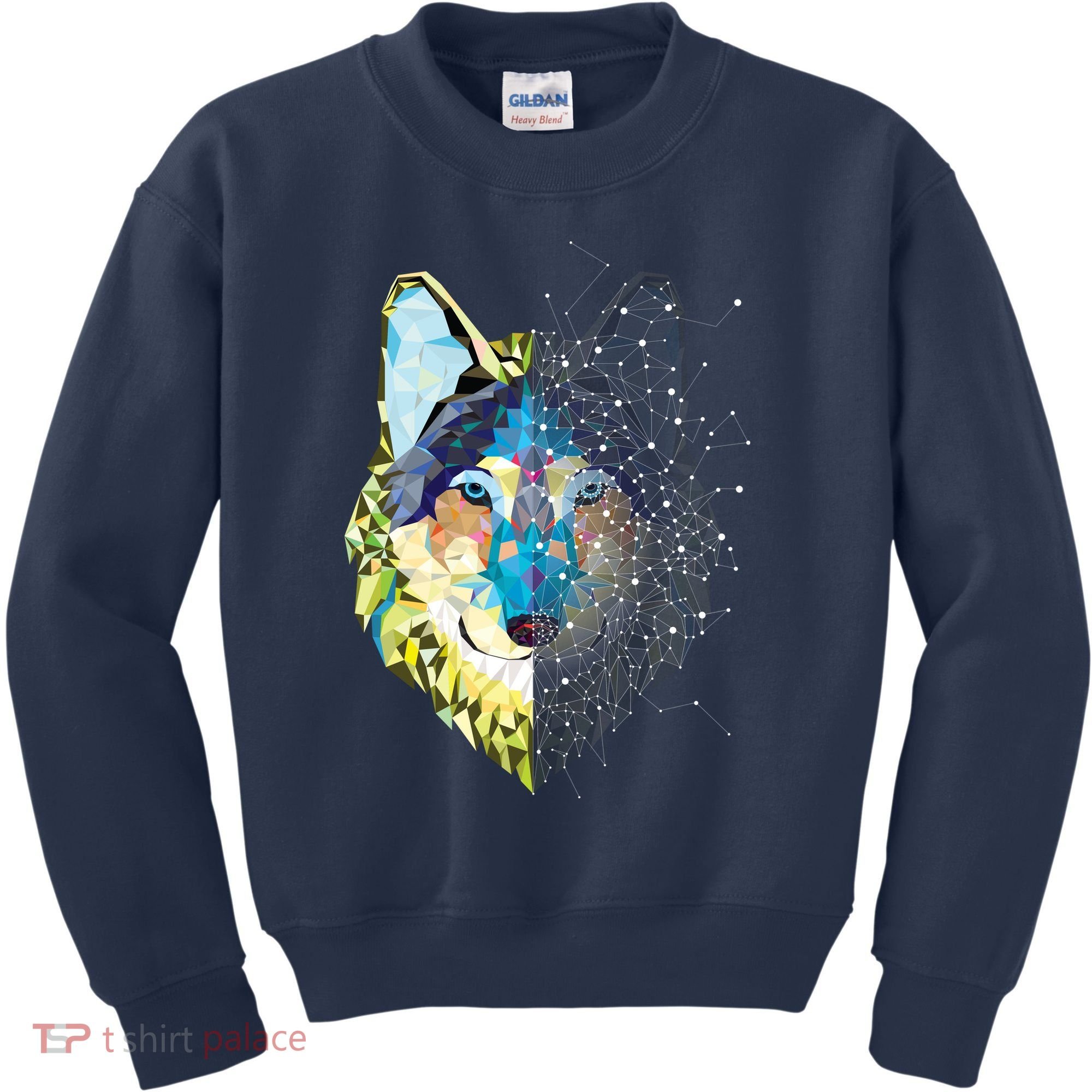 Constellation Pixel Wolf Kids Sweatshirt