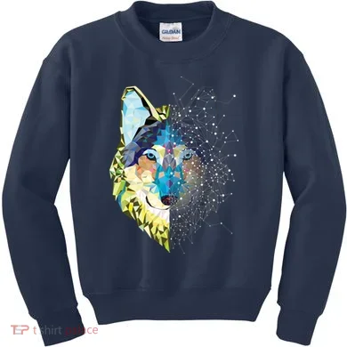 Constellation Pixel Wolf Kids Sweatshirt