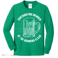 Contributing Member Of The Drinking Class Kids Long Sleeve Shirt thumb 0