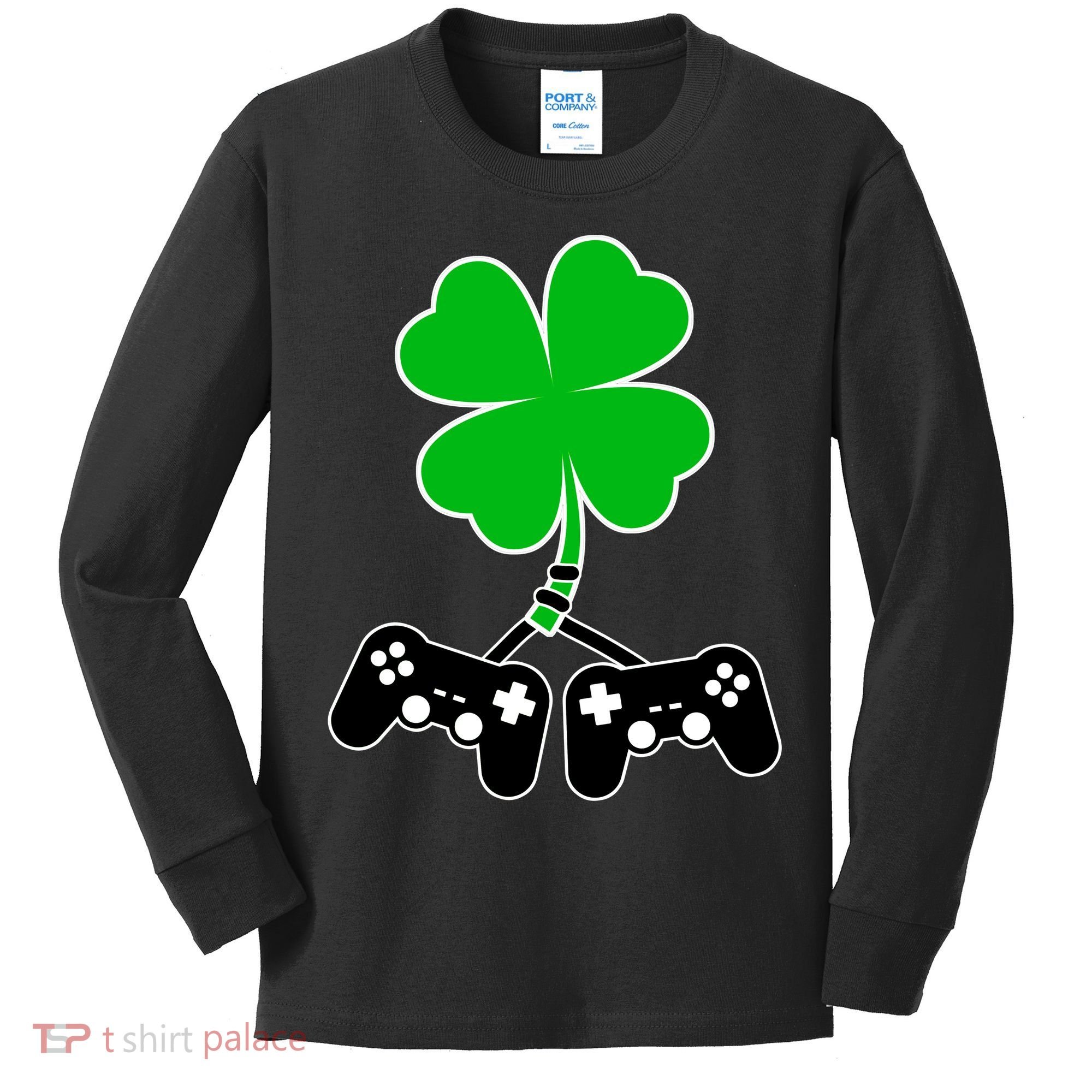 Controller Irish Cover St Patricks Day Kids Long Sleeve Shirt