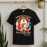 Coming Out Of My Cave And I’m Doing Just Fine Jesus Easter Gift T-Shirt thumb 2