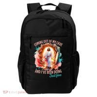 Coming Out Of My Cave And I’m Doing Just Fine Jesus Easter Gift Backpack thumb 0