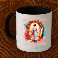 Coming Out Of My Cave And I’m Doing Just Fine Jesus Easter Gift Coffee Mug thumb 2