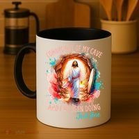 Coming Out Of My Cave And I’m Doing Just Fine Jesus Easter Gift Coffee Mug thumb 4