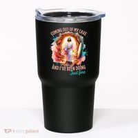Coming Out Of My Cave And I’m Doing Just Fine Jesus Easter Gift Tumbler thumb 0