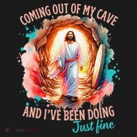 Coming Out Of My Cave And I’m Doing Just Fine Jesus Easter Gift Mousepad thumb 1