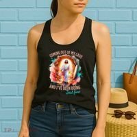 Coming Out Of My Cave And I’m Doing Just Fine Jesus Easter Gift Women's Tank Top thumb 2
