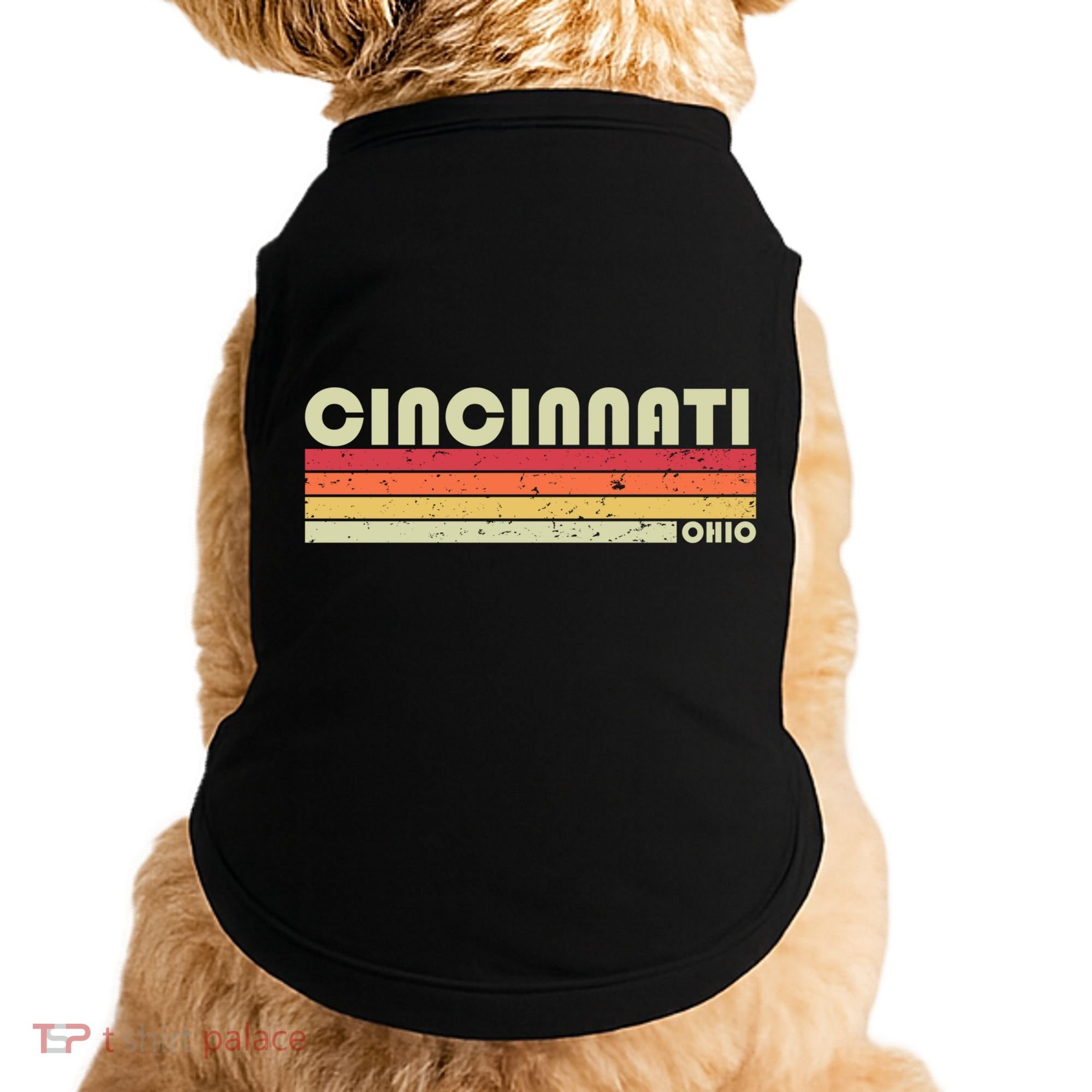Cincinnati Oh Ohio Funny City Home Roots Gift Retro 70s 80s Gift Doggie Tank