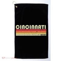 Cincinnati Oh Ohio Funny City Home Roots Gift Retro 70s 80s Gift Golf Towel thumb 0