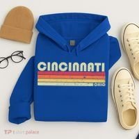 Cincinnati Oh Ohio Funny City Home Roots Gift Retro 70s 80s Gift Hoodie thumb 4