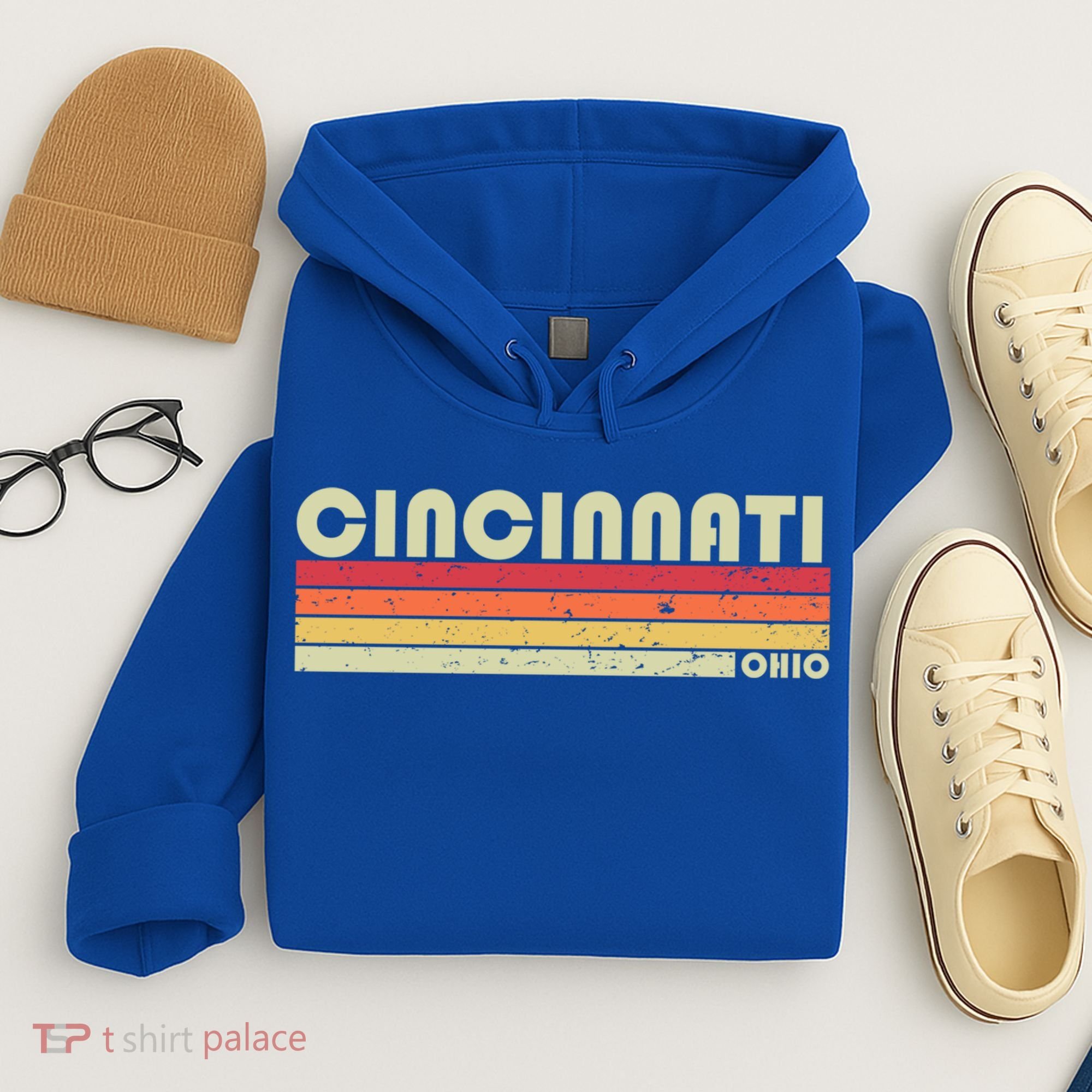 Cincinnati Oh Ohio Funny City Home Roots Gift Retro 70s 80s Gift Hoodie