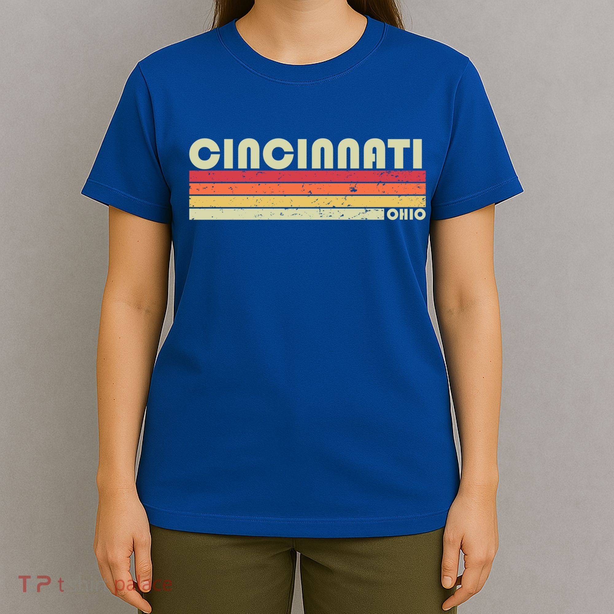 Cincinnati Oh Ohio Funny City Home Roots Gift Retro 70s 80s Gift T-Shirt