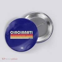 Cincinnati Oh Ohio Funny City Home Roots Gift Retro 70s 80s Gift Button thumb 0