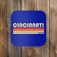 Cincinnati Oh Ohio Funny City Home Roots Gift Retro 70s 80s Gift Coaster thumb 0