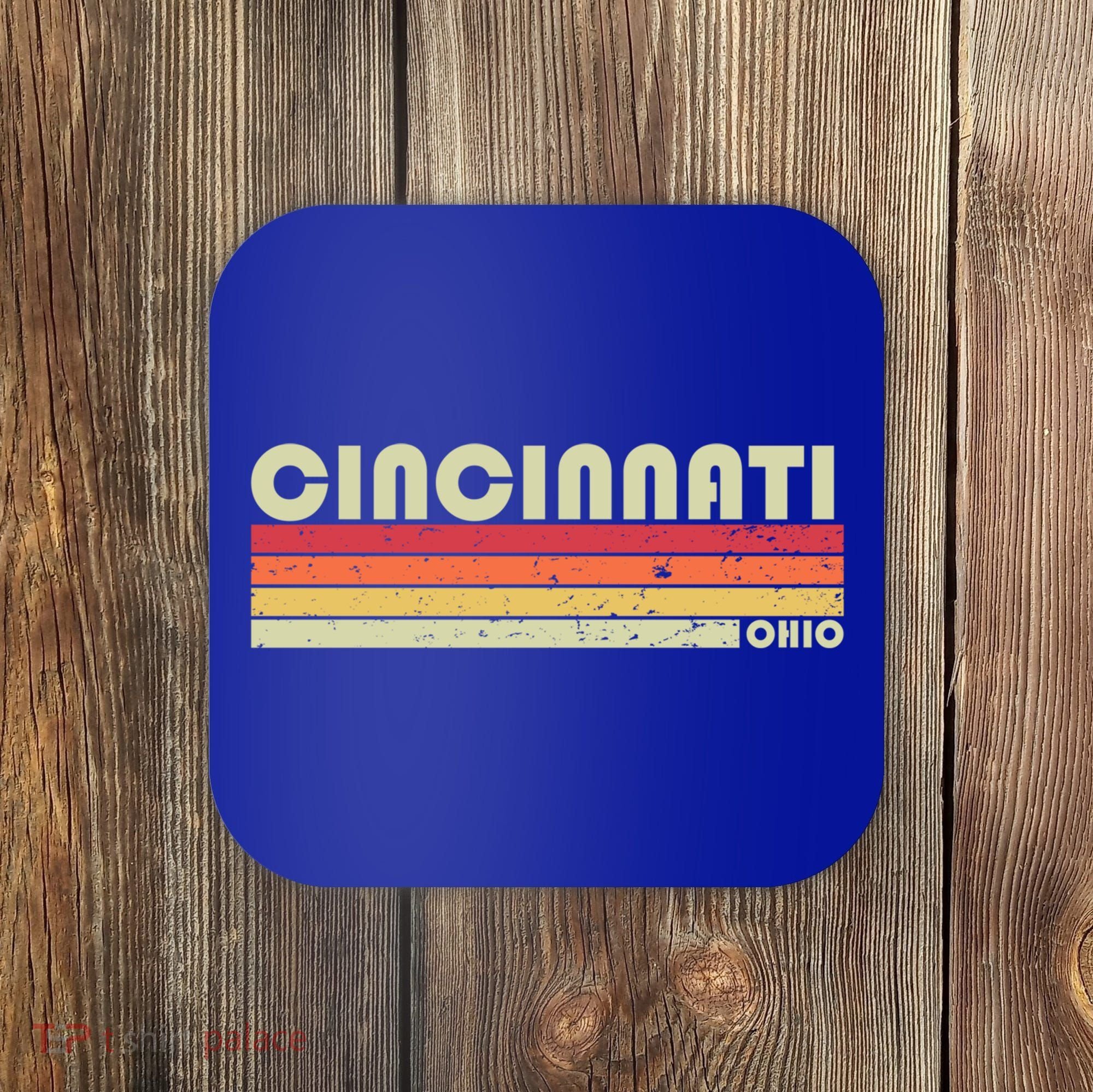 Cincinnati Oh Ohio Funny City Home Roots Gift Retro 70s 80s Gift Coaster